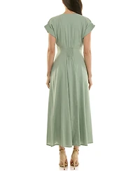 Taylor Women's Button-Front A-Line Dress