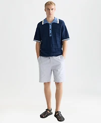 Scotch & Soda Men's Structured Knitted Regular-Fit Polo Shirt