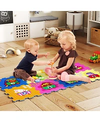 Slickblue 8-Piece Interlocking Baby Floor Puzzle Tiles with Numbers
