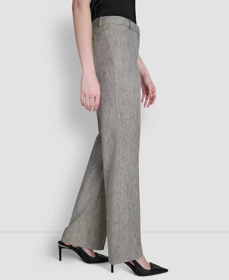 Dkny Petite Crosshatch Modern Fit Pants