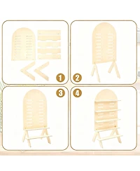 Yigii Adjustable 5-Tier Walnut Display Stand