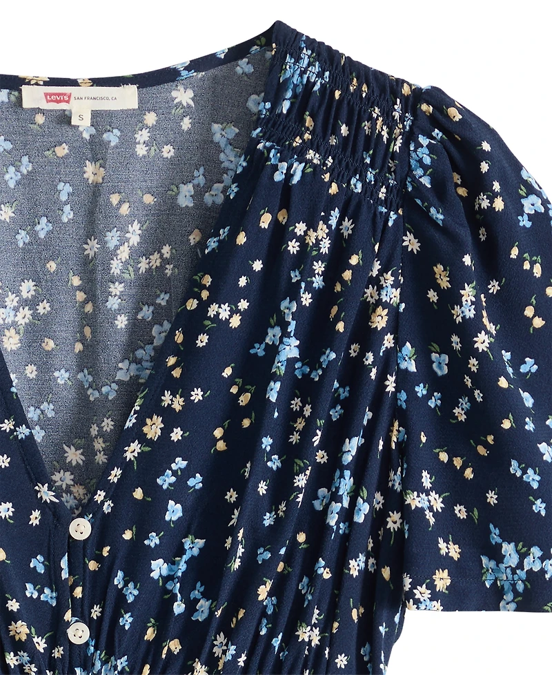 Levi's Plus V-Neck Button-Front A-Line Midi Dress