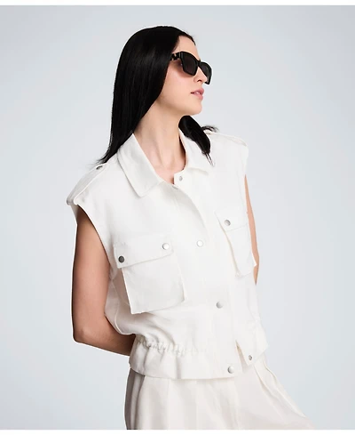 Kenneth Women's Cole Collared Patch Pockets Vest