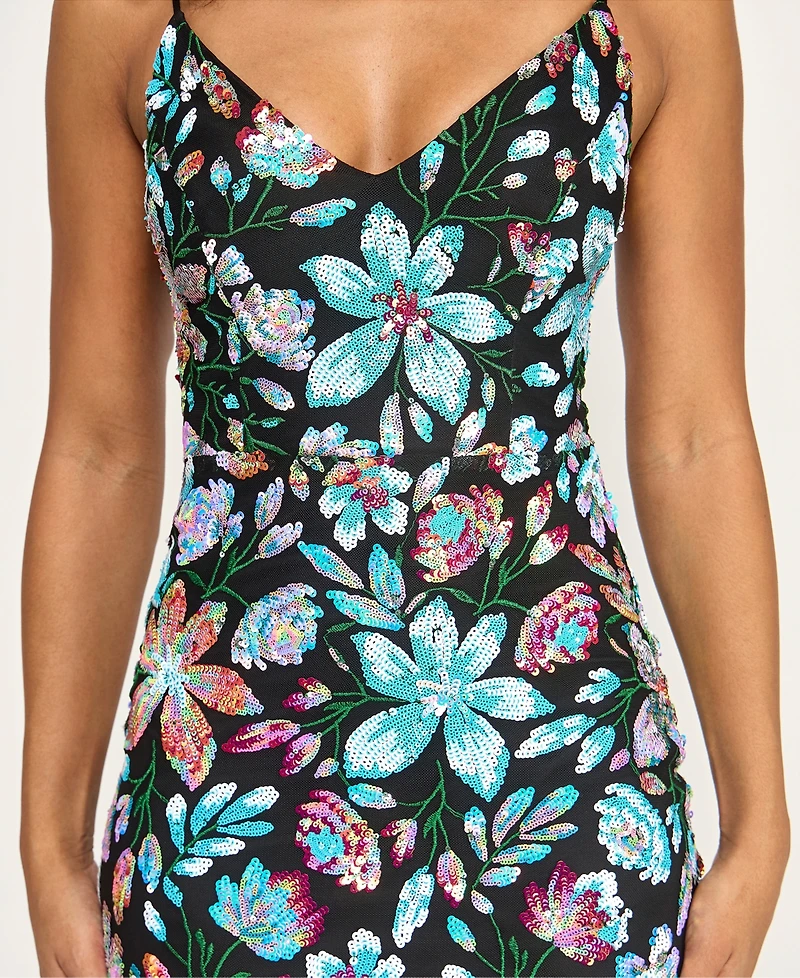 Katia Rae Juniors' Lace-Up Back Short Dress