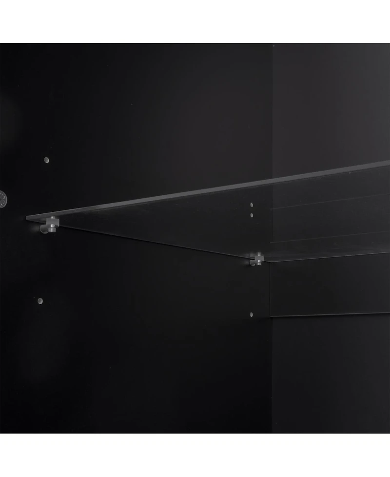 Streamdale Furniture 128.2" W Entertainment Center with Bookshelves & Glass Cabinets