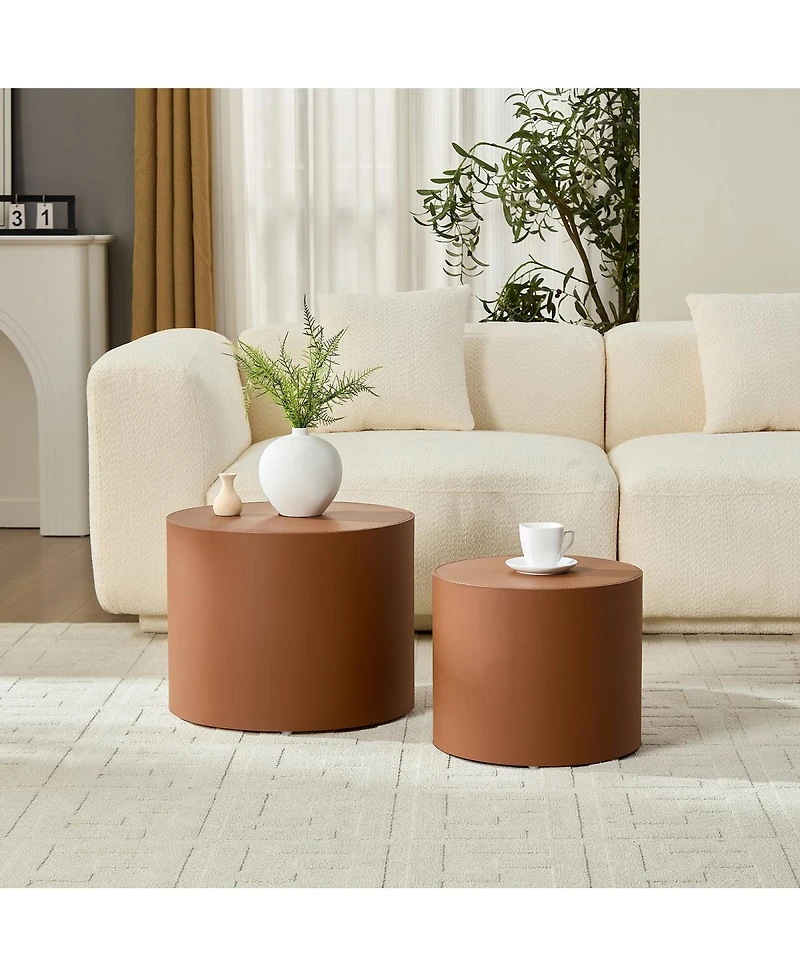 Streamdale Modern Leather Table - Compact & Versatile for Living Room Use