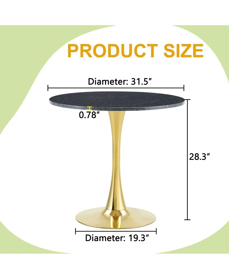 Streamdale Space-Saving Round Dining Table for Small Apartments