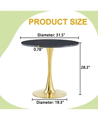 Streamdale Space-Saving Round Dining Table for Small Apartments