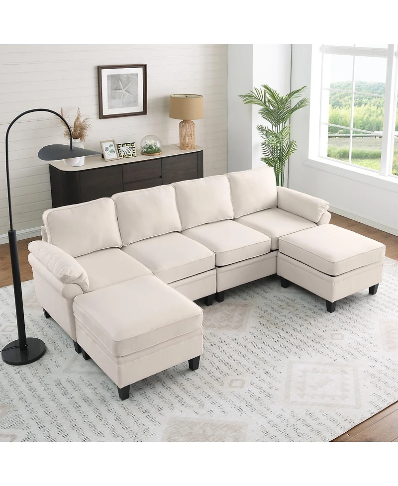 Streamdale Furniture 102" Modular L-Shaped Cloud Sofa with Under-Sofa Storage