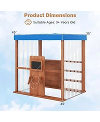 Slickblue Kids Gas Station Playhouse with Refueling Guns for Ages 3