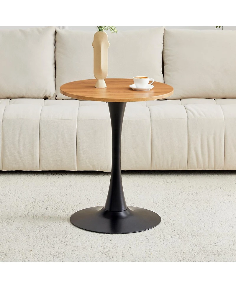 Streamdale Furniture Round Dining Table, 23.6" Tulip Table with Thickened Tabletop & Metal Pedestal