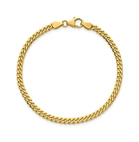 Curata Jewelry Solid 18k Yellow Gold Italian 7.25 Inch 3.4mm Curb Link Bracelet Link Bracelet