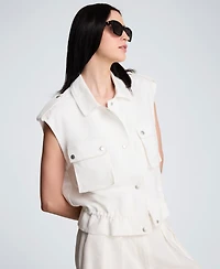 Kenneth Women's Cole Collared Patch Pockets Vest