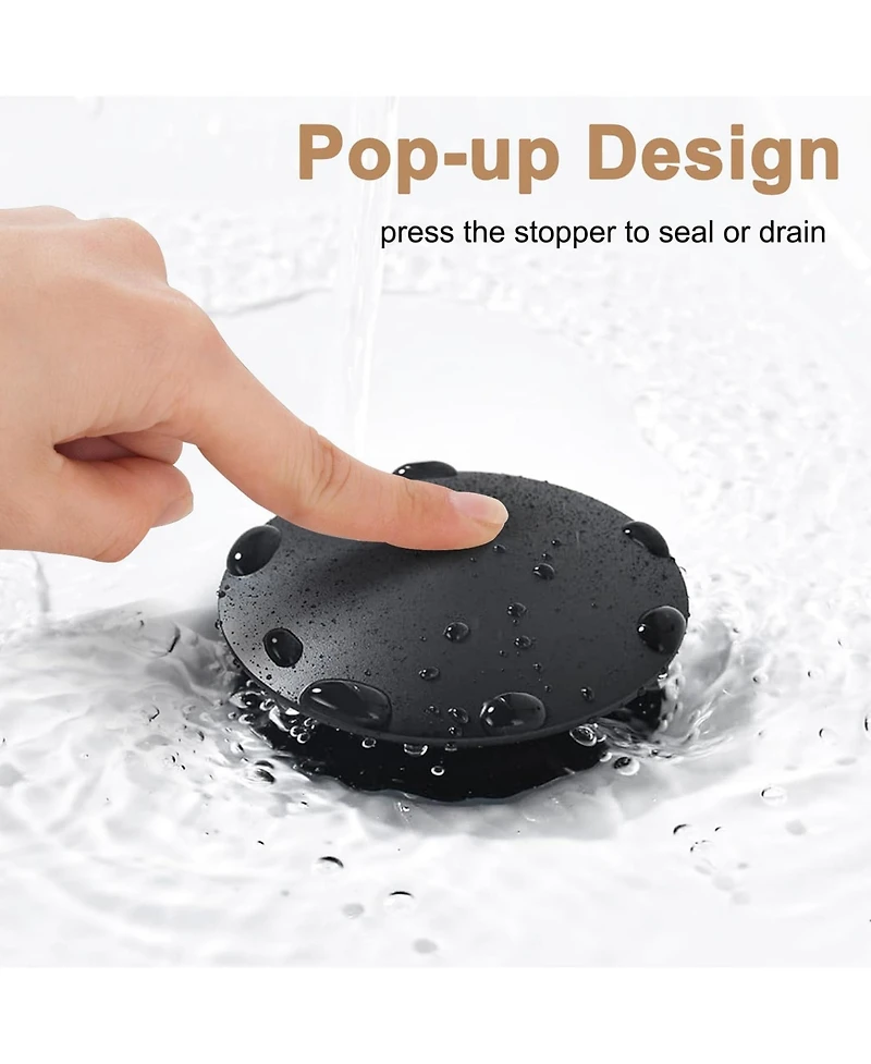 Rainsken 2 Pcs Bathroom Sink Drain without Overflow