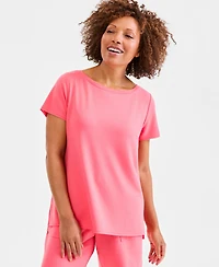 Style & Co Petite Short-Sleeve Boat Neck Top, Macy's Exclusive