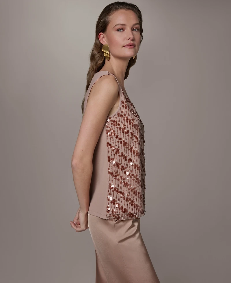 Donna Karan New York Women's Scoop Neck Mesh Cami Top