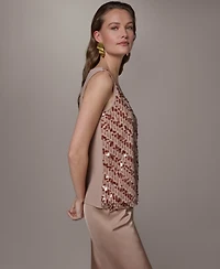 Donna Karan New York Women's Scoop Neck Mesh Cami Top