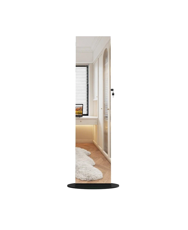 Streamdale Furniture 360degree(s) Swivel Jewelry Cabinet with Full Length Mirror