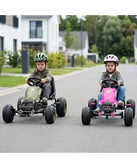 Mecale Kids Pedal Go Kart with Steering Wheel and Gear Shifter and Handbrake