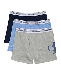 Calvin Klein Boys' 4-16 Logo Detail Boxer Briefs, 3-Pack