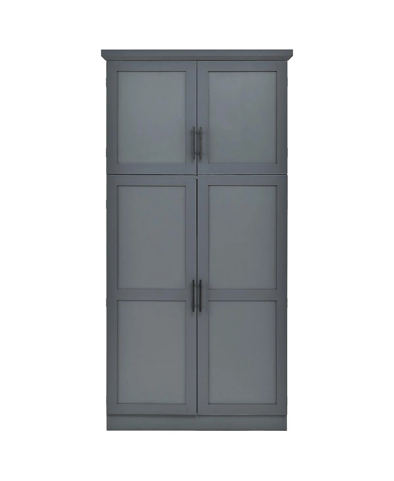 Streamdale Furniture Freestanding Kitchen Pantry Cabinet, 4 Doors, 8 Trays