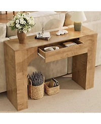 gaomon Table with Drawer, Wooden Rectangular Sofa Table Behind The Couch, Industrial Farmhouse Entryway Foyer Hallway Tables