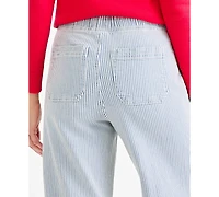 Style & Co Women's Striped High-Rise Pull-On Wide-Leg Jeans, Macy's Exclusive