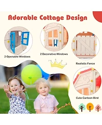 Mecale Kids Indoor/Outdoor Playhouse with Opening Windows and Door, Pretend Play House