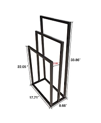 Rainsken 3 Tier Metal Towel Rack, Freestanding Towel Holder, Modern Standing Towels Drying Rack for Bedroom