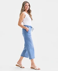 Style & Co Women's Cropped High Rise Wide-Leg Jeans, Macy's Exclusive