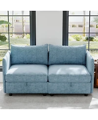 Streamdale Furniture Love Seat Couches, 2 Seater Loveseat Mid Century Modern Sofa Couch With Storage