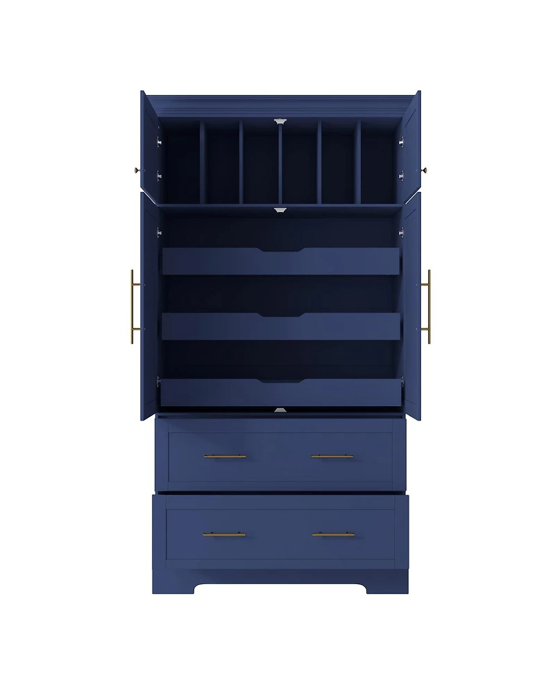 Streamdale Furniture Farmhouse Kitchen Pantry, 4 Doors