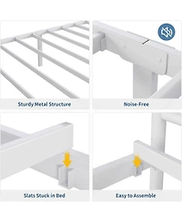 gaomon Bed Frames for Kids, Metal Frame with Headboard & Footboard, Platform Frame, Heavy Duty Slats Support, No Box Spring