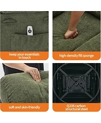 gaomon 360°Swivel Rocker Recliner Chair for Adult,Massage and Heat Swivel Rocker Recliner Chair w/Adjustable Backrest and Footrest