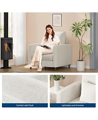 gaomon Sofa Accent Chair, 33" Upholstered Reading Sofa Chairs for Small Spaces,Mid Century Arm Chair, Solid Wood Frame, Tool-Free Assembly