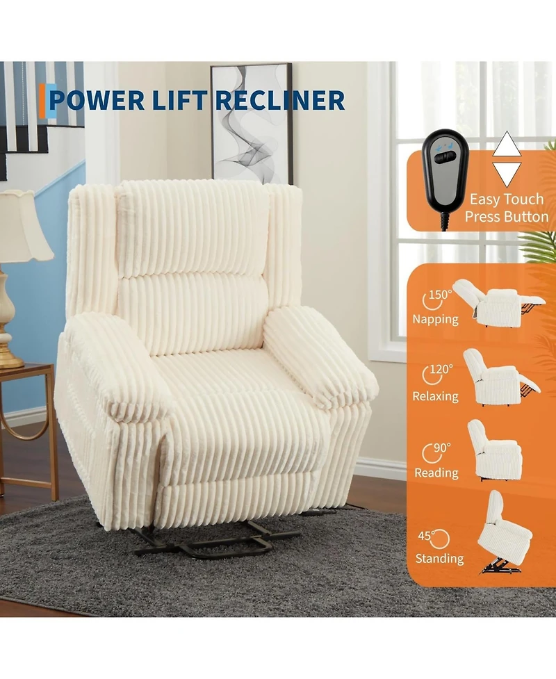 gaomon Power Lift Recliner Chair - Heat and Massage, Electric Lift Plush Recliner with Soft Padded Seat