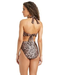 Bar Iii Womens Feline Fine Banded Sweetheart Halter Bra High Leg High Rise Swim Bottoms Macys Exclusive