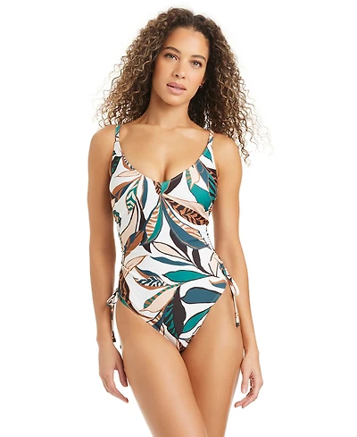 Bar Iii Women's Safari Chic Over-The-Shoulder Mio One-Piece Swimsuit, Macy's Exclusive
