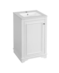 Sillysis 20" Bathroom Vanity with Ceramic Sink, Modern Solid Wood & Mdf Cabinet, Soft-Close Door for Small Spaces