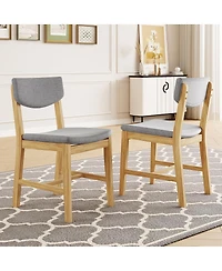 Streamdale Furniture Rustic Farmhouse 4-Piece Dining Chair Set with Fabric Cushion