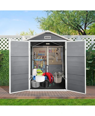 Streamdale Furniture Plastic Outdoor Storage Shed with Lockable Door