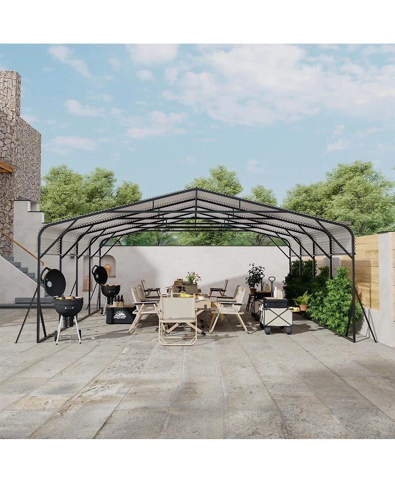 Streamdale Furniture Carport 20 x 20 Shelter - All-Weather, Quick Assembly, Secure, Reinforced