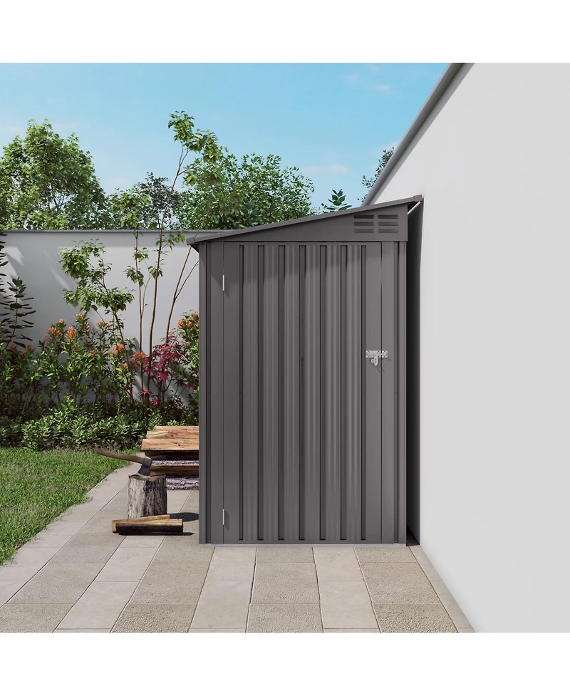 Streamdale Furniture Durable Galvanized Steel Outdoor Storage Shed with Vented Roof