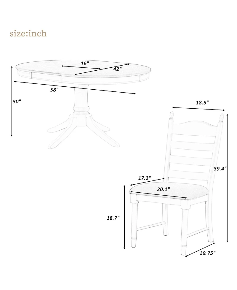 Streamdale Furniture Retro Dining Set with Pedestal Table Base