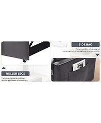 Streamdale Furniture Modern Velvet 3-in-1 Convertible Sofa Bed with Storage