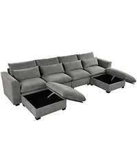 Streamdale Furniture U-shaped Modular Corner Sofa with Two Ottomans