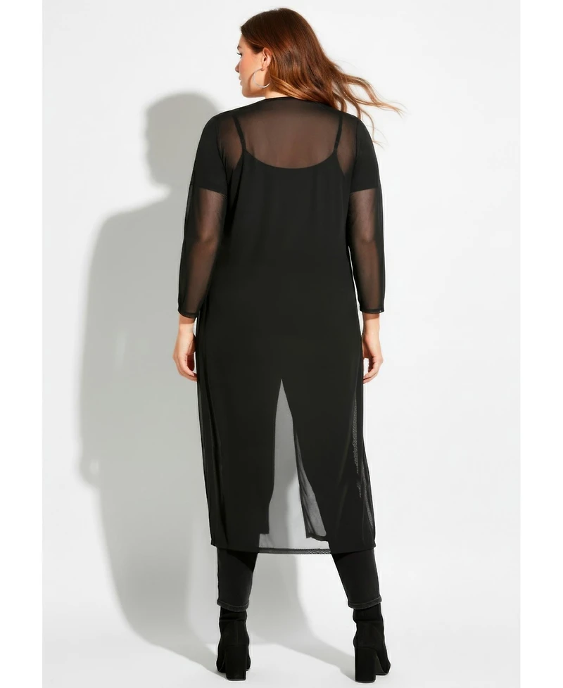 Avenue Women's Long Sleeve Mesh Duster