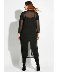 Avenue Women's Long Sleeve Mesh Duster