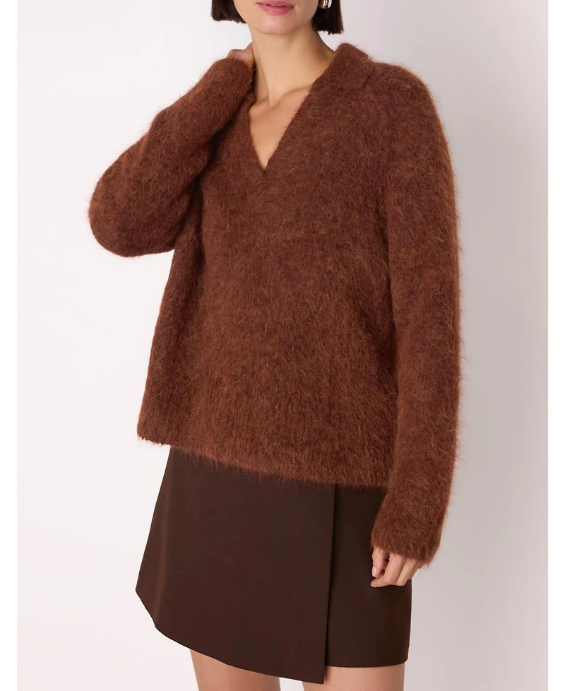 Whistles Women's Alpaca Collar Neck Knit Sweater