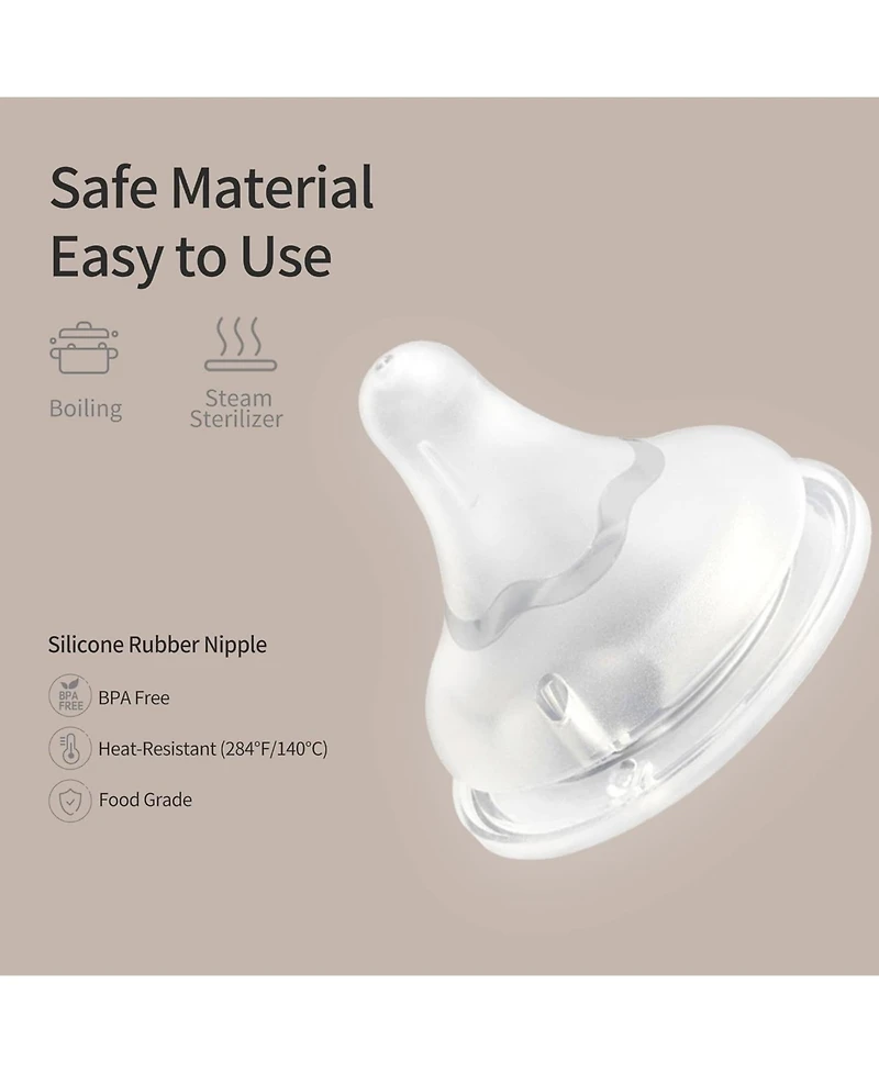 Pigeon Baby Silicone Nipple (Stage2) with Latch-On Line, Natural Feel, 1+ Months, 3 Counts